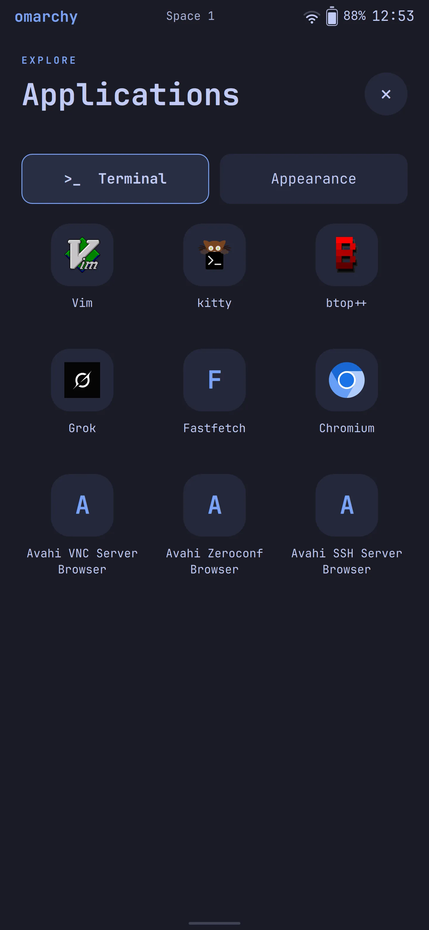 Touch app launcher